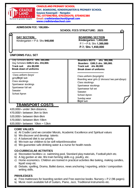 Fees Structure 2025